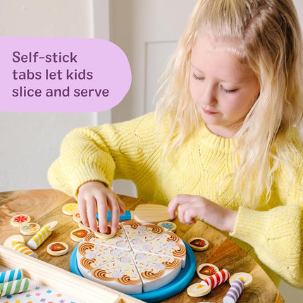 Melissa & Doug Wooden Birthday Cake | Pretend Play | Wooden Play Food Toy for Kids | 3+ | Gift for Boy or Girl