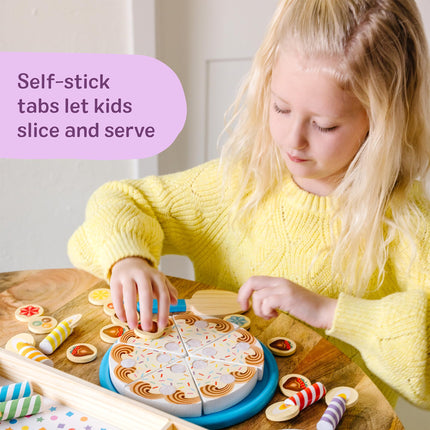 Melissa & Doug Wooden Birthday Cake | Pretend Play | Wooden Play Food Toy for Kids | 3+ | Gift for Boy or Girl