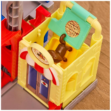 Paw Patrol: Brigade canine, Coffret QG Mission détective avec véhicule de course Brigade canine Chase, figurine articulée Hellinger et figurine chat, jouets pour garçons et filles à partir de 3 ans