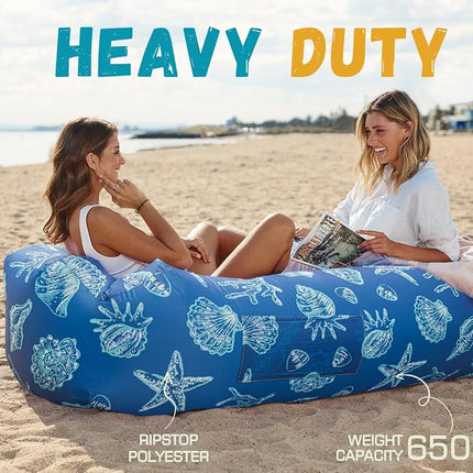 WEKAPO Inflatable Couch Air Lounger Chair - Camping & Beach Accessories, Portable Blow up Sofa for Hiking, Lawn, Indoor/Outdoor Movies & Music Festivals. Lightweight and Easy to Set Up Air Hammock