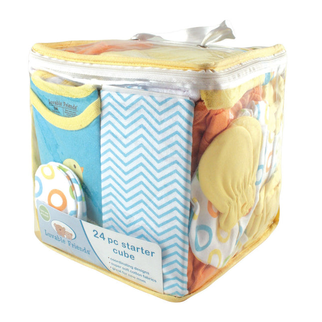Luvable Friends Unisex Baby Layette Gift Cube, Yellow Bird, 0-6 Months