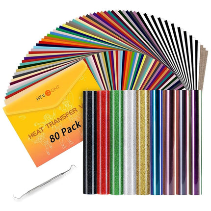 HTVRONT HTV Heat Transfer Vinyl Bundle: 80 Pack 12
