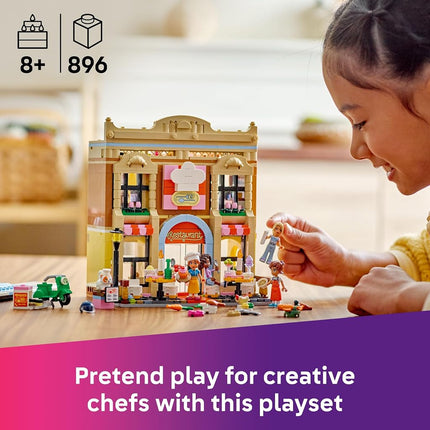 LEGO Friends Restaurant and Cooking School Set, Food Role-Play Toy with 4 Character Mini Dolls, a Cat Figure and Accessories, Birthday Gift for 8 Plus Year Old Girls 42655