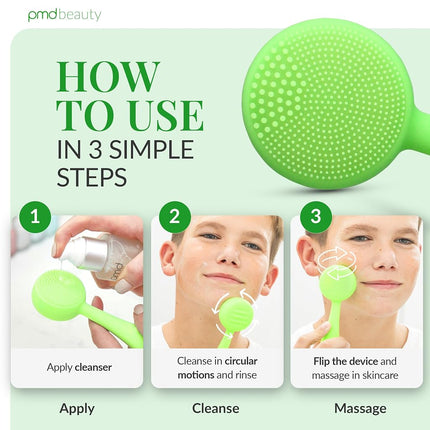 PMD Clean - Smart Facial Cleansing Device with Silicone Brush & Anti-Aging Massager - Waterproof - SonicGlow Vibration Technology - Lift, Firm, and Tone Skin on Face and Body