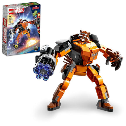 LEGO Marvel Rocket Mech Armour Set, Guardians of the Galaxy Racoon Buildable Action Figure Toy, Avengers Collectable Gift Idea for Kids 6 Plus Years Old 76243