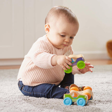 Melissa & Doug Premiers jeux - Voitures empilables en bois animaux (jouet de développement pour bébés et tout-petilles, 3 pièces)