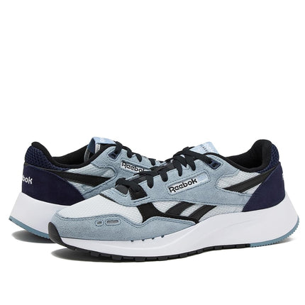 Reebok Men's Classic Leather 2400 Sneakers, Moon/Black/Vector Navy, 10 UK