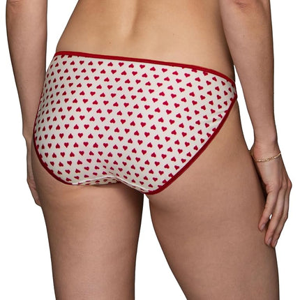 Vanity Fair Women's Illumination String Bikini Panties, Silky Stretch & Satin Trim, Love You Print, 8