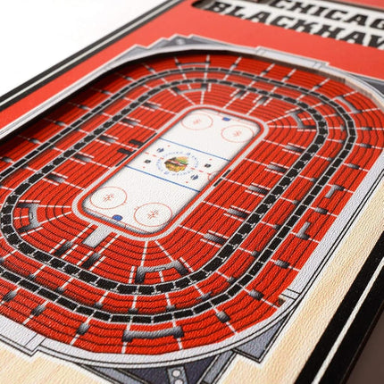 YouTheFan NHL Chicago Blackhawks - United Center 3D Banner, Team Colors, 6" x 19"