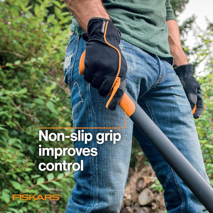 Fiskars 28" Hookaroon - Non-Slip Grip Handle with Pointed, Angled Blade - Landscaping Tool for Rotating, Dragging, Stacking Logs - Black/Orange