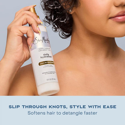 SheaMoisture Leave-in Conditioner Treatment for All Hair Types 100% Extra Virgin Coconut Oil Silicone Free Conditioner 8 oz