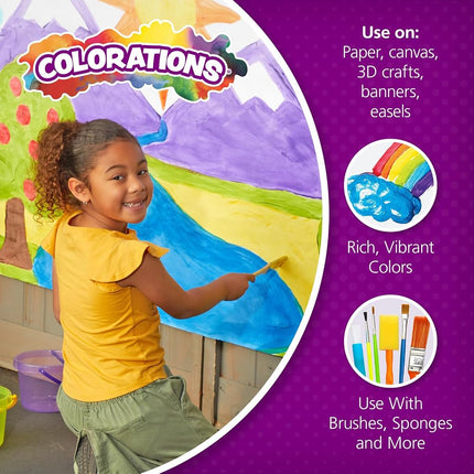 Colorations Paraben Free Tempera Paint for Kids - 1 Gallon, Vibrant Black Non-Toxic and Made in the USA, Classroom Essentials, Craft Supplies and Bulk Arts