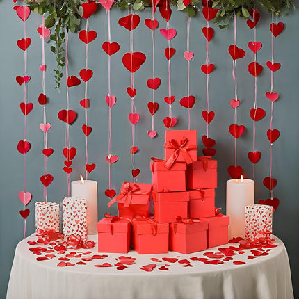 GP SUP 12 Pcs Squared Gift Boxes with Lids,Gold Kraft for Birthdays Christmas，Weddings, Baby Showers, Valentine's Day (Red, 6”×6”×6”) (Chaoqun0027)