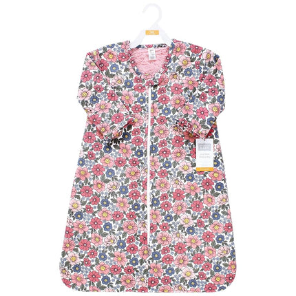 Hudson Baby Saco de Dormir Unisex de Manga Larga de Felpa Pelo Sintético, Manta Ponible, Floral Bonito Rosa y Azul, 12-18 Meses