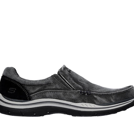 Skechers Men's Expected Avillo Moccasin, Black (Black Suede Look), 46 EU X-Weit