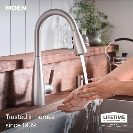 Moen 87627SRS Haelyn Single-Handle Pull-Down Sprayer Kitchen Faucet with Reflex and Power Clean, Spot Resist Stainless