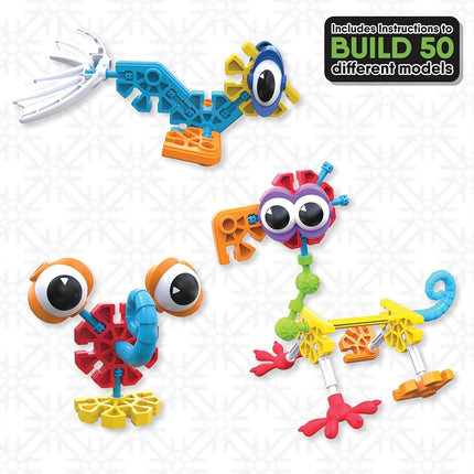 Kid K'NEX | Budding Builders Set 50 Model | Kids Craft Set with 100 Pieces, Educational ,Fun Building Toys for Boys and Girls, Construction Toys for Ages 3+ | Basic Fun 85618