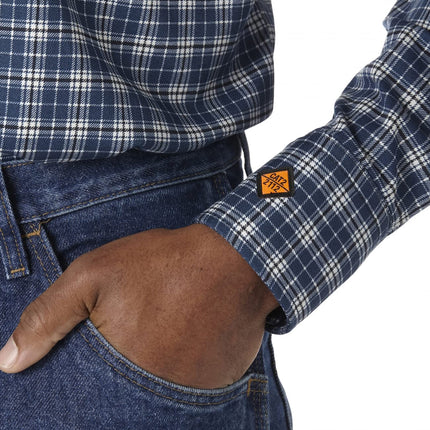 Wrangler Riggs Workwear para hombreFR123Fr Camisa de trabajo ignífuga occidental de manga larga con broches, cuello extendido, mangas largas, camisa abotonada de trabajo utilitaria - Azul - XL Alto