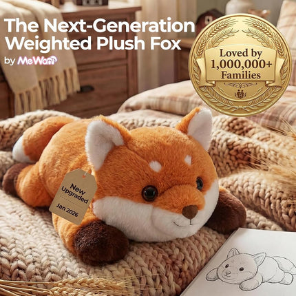 Mewaii Weighted Teddy Fox Plush, Heat & Cool, 2.3kg