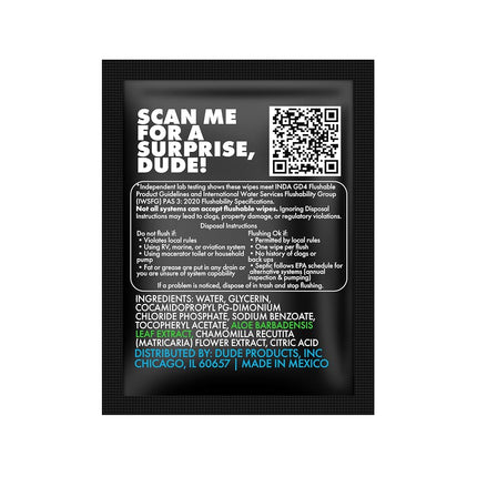 DUDE Wipes Flushable Wet Wipes 30 Wipes, Individually Wrapped for Travel, Unscented Wet Wipes with Vitamin-E & Aloe, Septic and Sewer Safe