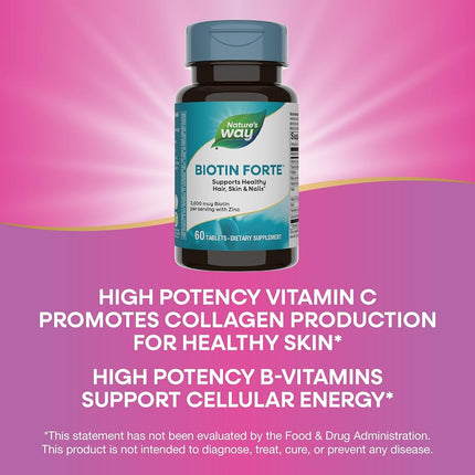 Enzymatic Therapy Biotin Forte Tablets with Zinc, 60 Count