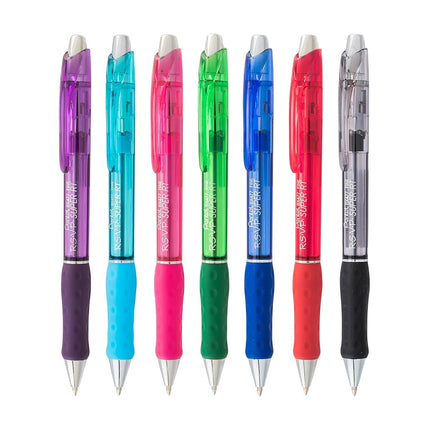 Bolígrafo Pentel RSVP Super RT, línea fina (0,7 mm), tinta violeta (BX477-V)