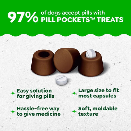 Greenies Pill Pockets for Dogs Small Size, Soft Dog Treats, Hickory Smoke Flavor, 3.2 oz. Pouch (30 Treats)