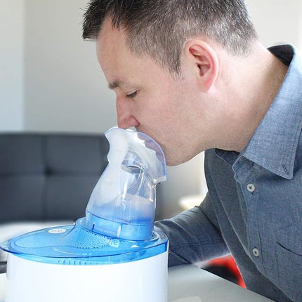 Crane USA Personal Steam Inhaler & Warm Mist Humidifier, Blue and White