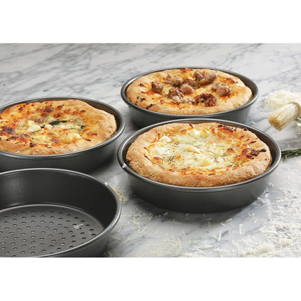 Chicago Metallic 26704 Perforated Deep Dish Pizza Pan Set, Grey