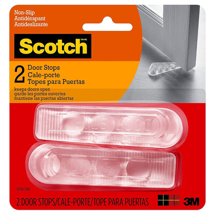 Scotch SP947-NA Door Stop SP947NA, Clear, 2 Pack, Transparent