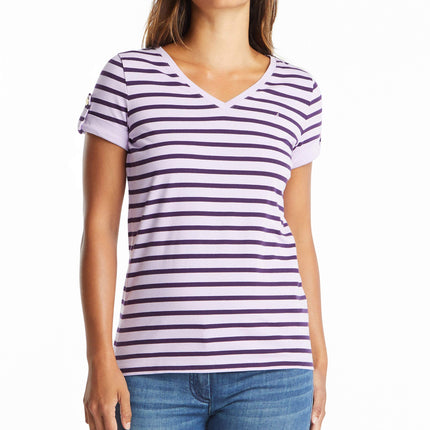 Nautica Women's Easy Comfort V-Neck Striped Supers