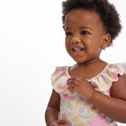Maillot de bain une pièce Gerber pour bébé fille, motif floral rétro, 0-3 mois