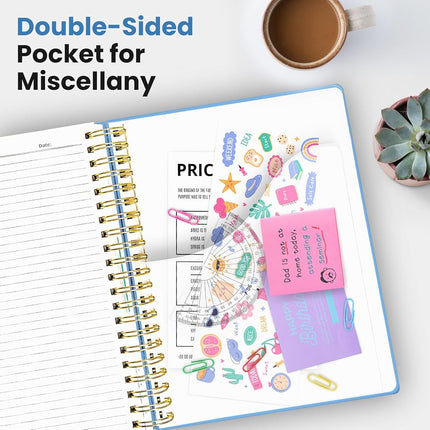 Taja Spiral Notebooks for Work 5 Subject Notebook with Removable Dividers