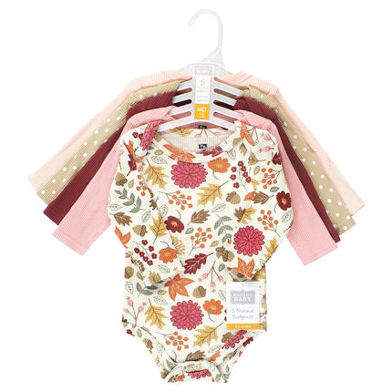 Lot de grenouillères thermiques à manches longues Hudson Baby unisexe pour bébé, Acorn Botanical, 12-18 mois