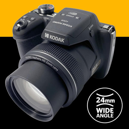 KODAK Pixpro AZ528 - 16 MP Digital Bridge Camera, 52X Optical Zoom, Optical Stabilizer, 3-inch LCD Screen, Full HD 1080p Video, Li-ion Battery - Black