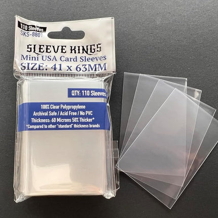 Sleeve Kings Mini USA Card Sleeves 41 X 63 mm (10x110 Pack, 1100 Sleeves)