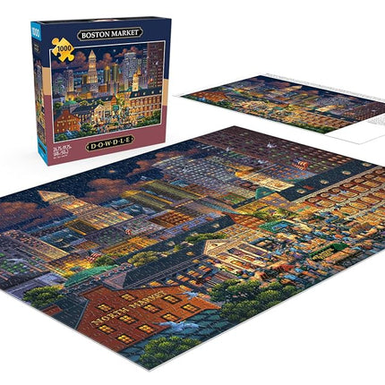 Buffalo Games - Eric Dowdle - Mercado de Boston - Rompecabezas de 1000 piezas para adultos - Rompecabezas desafiante perfecto para noches de juegos - El tamaño del rompecabezas terminado es de 26,75 x 19,75