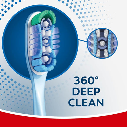 Colgate 360 Whole Mouth Clean Toothbrush, Adult Soft Toothbrushes, 5 Pack