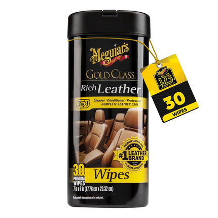 Meguiar's Gold Class Rich Leather Wipes, 25 pack |