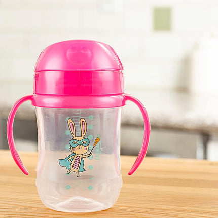 Dr. Brown's Milestones Soft Spout Sippy Cup with Handles, Pink Bunny Hero, BPA-Free, 9 oz/270 mL, 9m+