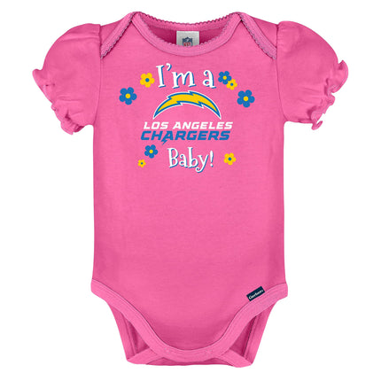 Body de 3 piezas para niña NFL New England Patriots, rosa, 3-6 meses