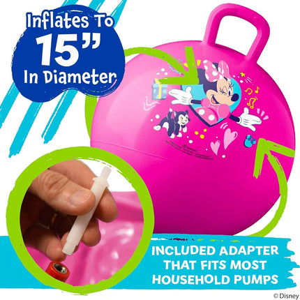 Hedstrom Hopper Ball, Jumping Ball for Kids, Inflates up to 15", Minnie Mouse