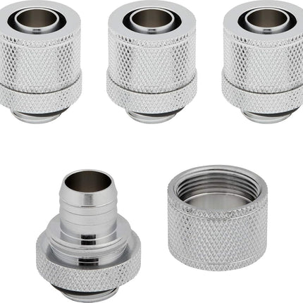 Corsair Hydro X XF Chrome Brass 10/13mm G1/4" Softline Compression Fittings - Four Pa