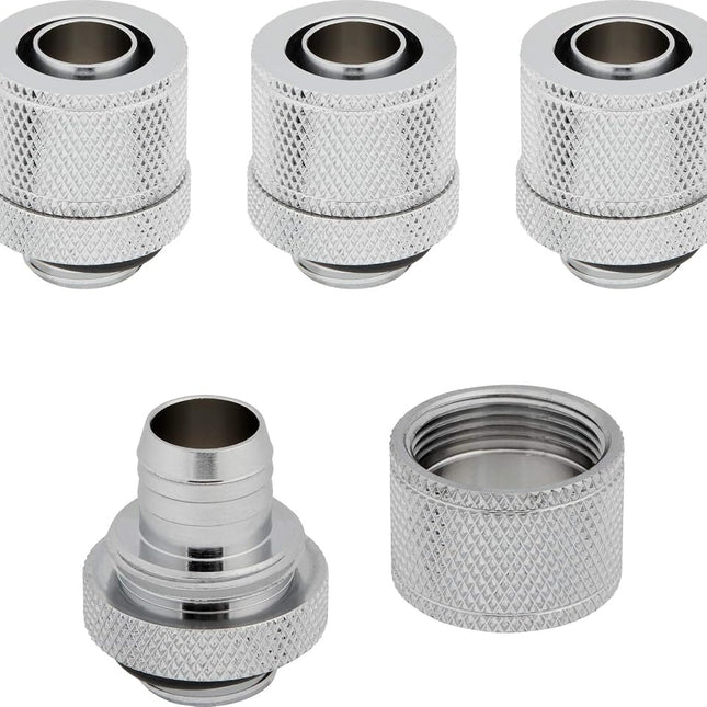 Corsair Hydro X XF Chrome Brass 10/13mm G1/4" Softline Compression Fittings - Four Pa