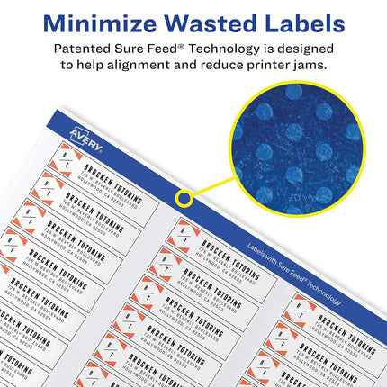 Avery Easy Peel Return Address Labels for Inkjet Printers 1/2" x 1-3/4", Pack of 2,000 (8167)