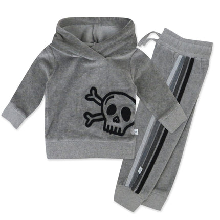 HonestBaby Velour Pullover Hoodie and Zip Front Sw
