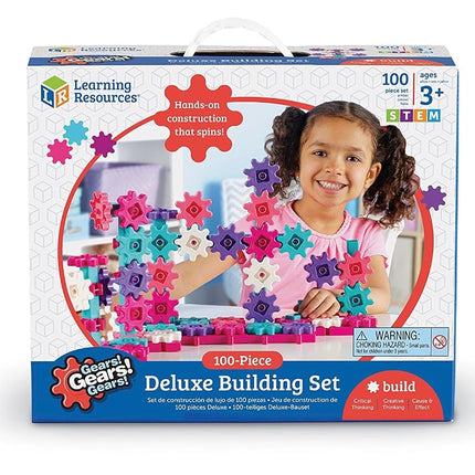 Learning Resources Gears Gears Gears! 100-Piece Deluxe Building Set - Pink