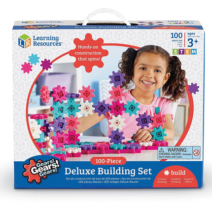 Learning Resources Engranajes Engranajes Engranajes. Set de construcción de lujo de 100 piezas - Rosa