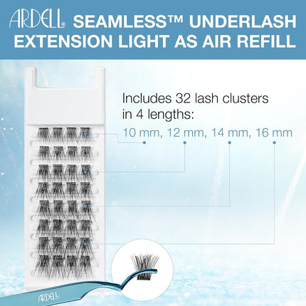 Ardell Seamless Light-as-Air Underlash Extensions - Refill Pack, Natural Lash Clusters, DIY Cluster Eyelash Extensions, Natural Eyelash Clusters, Individual Lashes, 1 Pack