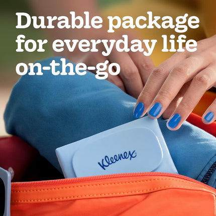 Kleenex Snap & Go Ultra Soft Facial Tissues, 4 On-the-Go Packs, 25 Tissues per Pack, 3-Ply, Packaging May Vary